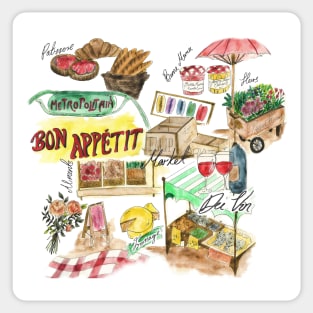 French market Collage Sticker